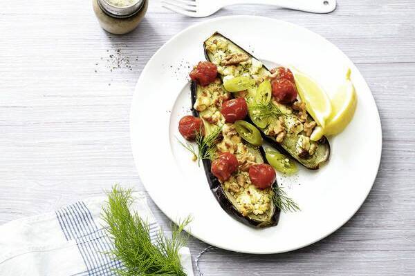 Gebackene Low Carb Aubergine Mit Feta Rezept Kuchengotter Gebackene Aubergine Mit Feta