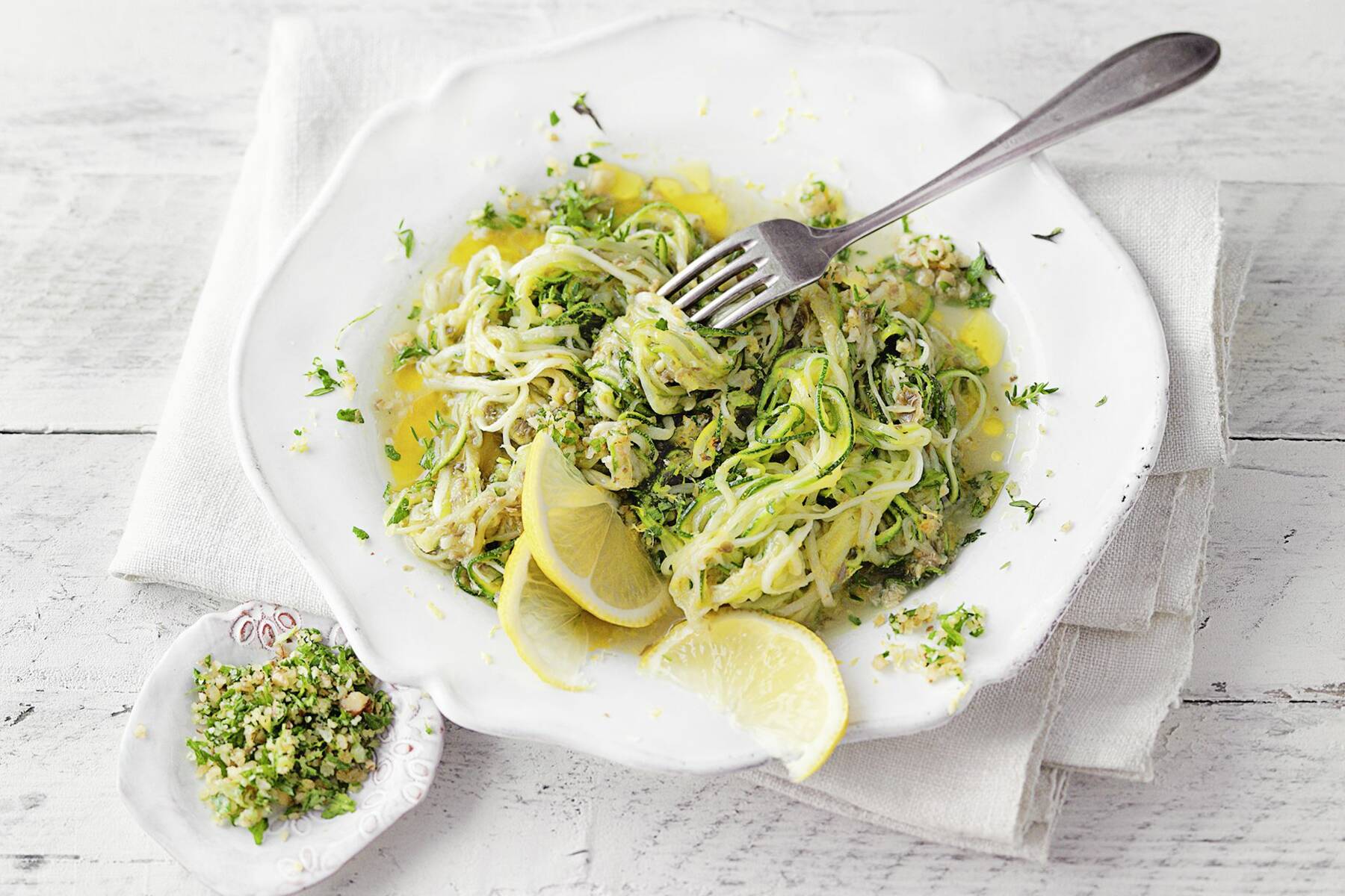 Zucchinispaghetti al limone Zoodles Rezept Küchengötter