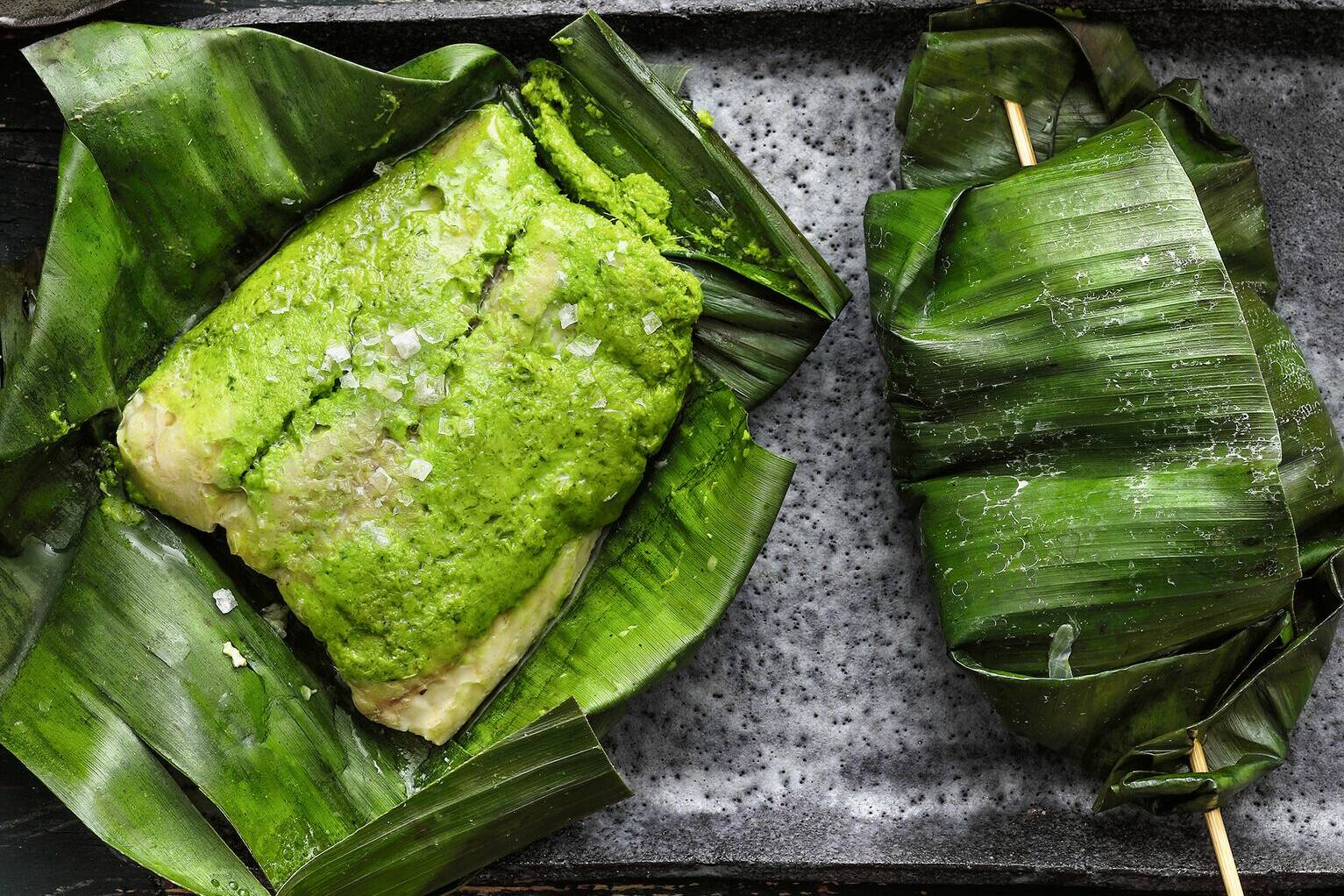 Welsfilet im Bananenblatt Rezept | Küchengötter Welsfilet im Bananenblatt Rezept | Küchengötter