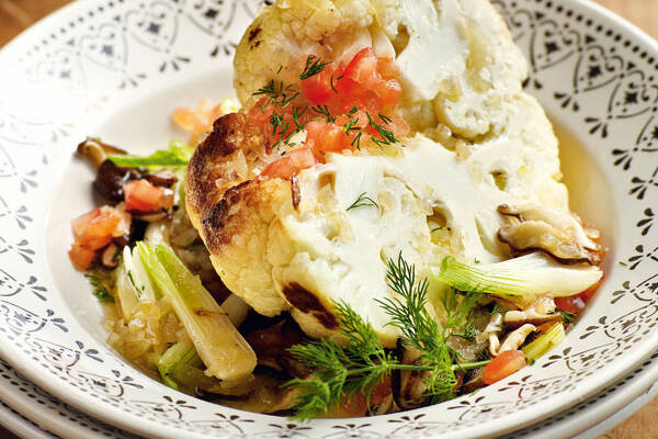 Blumenkohl mit warmer Vinaigrette und Shiitake-Pilzen Rezept | Küchengötter Blumenkohl mit warmer Vinaigrette und Shiitake-Pilzen Rezept | Küchengötter