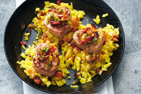 Schweinemedaillons im Reisbett Rezept | Küchengötter