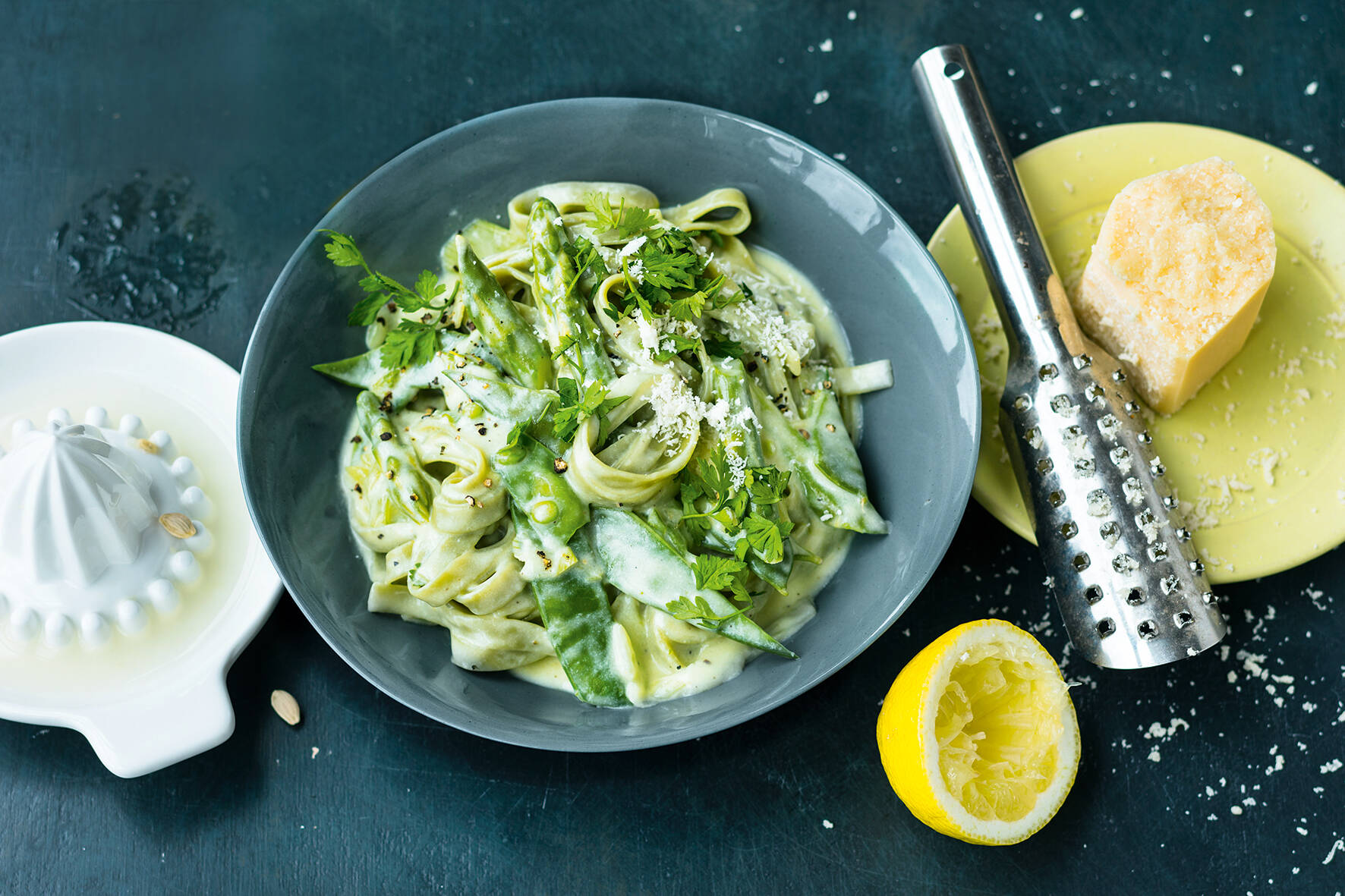 Grüne Gemüse-Pasta mit Zitronensauce Rezept | Küchengötter Grüne Gemüse-Pasta mit Zitronensauce Rezept | Küchengötter