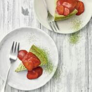Matcha-Strawberry-Cheesecake