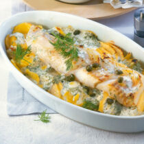 Kabeljau-Topf mit Lauchgemüse