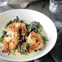 Zitronen-Garnelen auf Rahmspinat