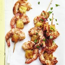Garnelenspieße mit Ananas Garnelenspieße mit Ananas