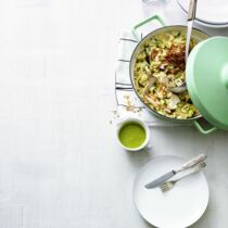 Käsespätzle mit Basilikumöl Käsespätzle mit Basilikumöl