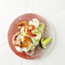 Rettich-Nudeln mit Garnelen Rettich-Nudeln mit Garnelen