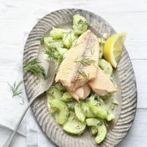 Fischfilets mit Gurkengemüse Fischfilets mit Gurkengemüse