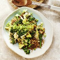 Flocken-Bratreis mit grünem Gemüse Flocken-Bratreis mit grünem Gemüse