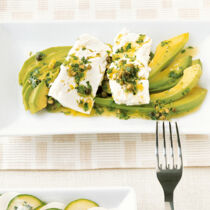 Avocado mit Zitronenschichtkäse