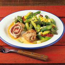 Rouladen mit grünem Spargel