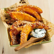 Gebackene Kürbisspalten Gebackene Kürbisspalten