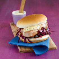 Thunfisch-Burger mit Senfsauce Thunfisch-Burger mit Senfsauce