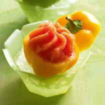 Paprikasorbet mit Vanille und Chili