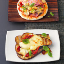 Schnelle Pizza mit Pilzen und Schinken Schnelle Pizza mit Pilzen und Schinken