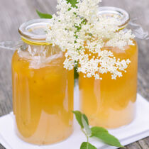 Zitronengelee mit Holunderblüten