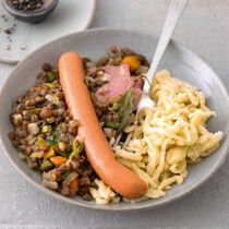 Linsen und Spätzle