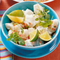 In Limettensaft marinierter Fisch