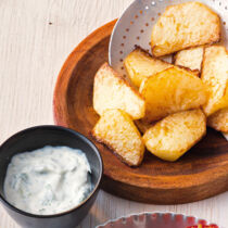 Kohlrabi-Fritten mit Wasabi-Quark