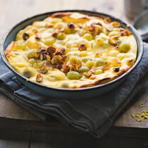 Topfenauflauf mit Stachelbeeren Topfenauflauf mit Stachelbeeren