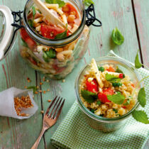 Pasta-Salat mit Kichererbsen