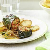 Mangoldröllchen mit Quarkfüllung