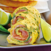 Kräuterröllchen mit Lachsfüllung Kräuterröllchen mit Lachsfüllung