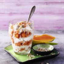 Papaya-Hüttenkäse-Speise Papaya-Hüttenkäse-Speise