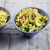 Gemüse mit Udon-Nudeln
