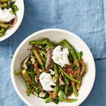Grüner Bohnensalat mit Mozzarella