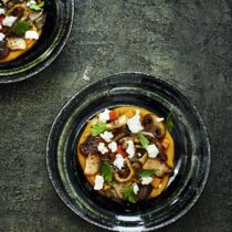 Kuerbis Pilze Ziegenkaese Kuerbis Pilze Ziegenkaese