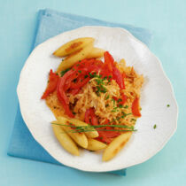 Schupfnudeln mit Paprika-Rahm-Kraut Schupfnudeln mit Paprika-Rahm-Kraut