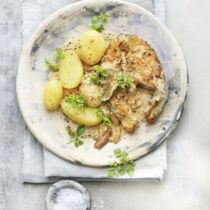 Schellfisch mit Steinpilz-Senf-Sauce Schellfisch mit Steinpilz-Senf-Sauce