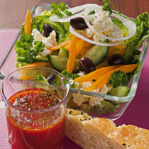 Griechischer Salat mit Tomatensauce