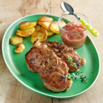 Lammkoteletts mit Rhabarbersauce Lammkoteletts mit Rhabarbersauce