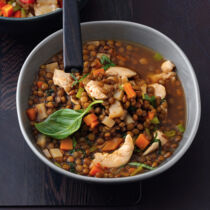 Hühner-Linseneintopf