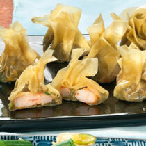 Gedämpfte Wan-Tan mit Garnelen Gedämpfte Wan-Tan mit Garnelen