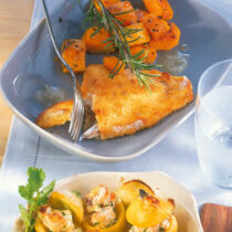 Rotbarsch mit Zwiebel-Kürbis-Gemüse Rotbarsch mit Zwiebel-Kürbis-Gemüse