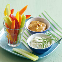 Gemüsesticks mit zwei Dips
