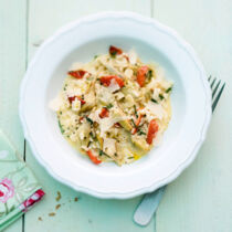 Artischockenrisotto mit getrockneten Tomaten