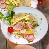Essigknödel mit Bergkas Essigknödel mit Bergkas
