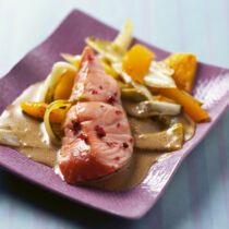 Lachs auf Ananas-Chicorée Lachs auf Ananas-Chicorée