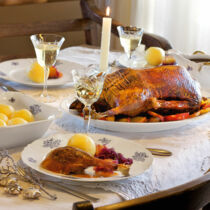 Gans mit Quitten-Rotkohl und Kartoffelknödeln