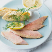 Golden geräucherte Forelle