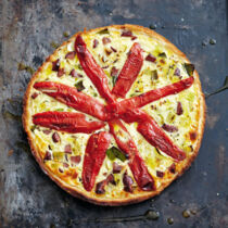 Paprikastern im Lauchbett