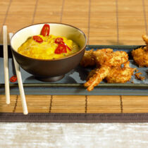 Kokos-Garnelen mit Mango-Dip
