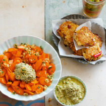 Möhren mit Tofu-Bärlauch-Creme