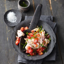 Süßwasserfisch-Ceviche mit Bärlauch