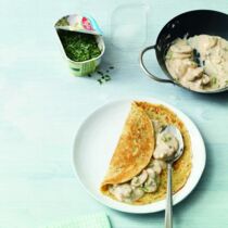 Kräuterpfannkuchen mit Pilzen Kräuterpfannkuchen mit Pilzen